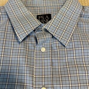 Jos. A. Bank Light Blue Checkered Dress Shirt (XX-Large)
